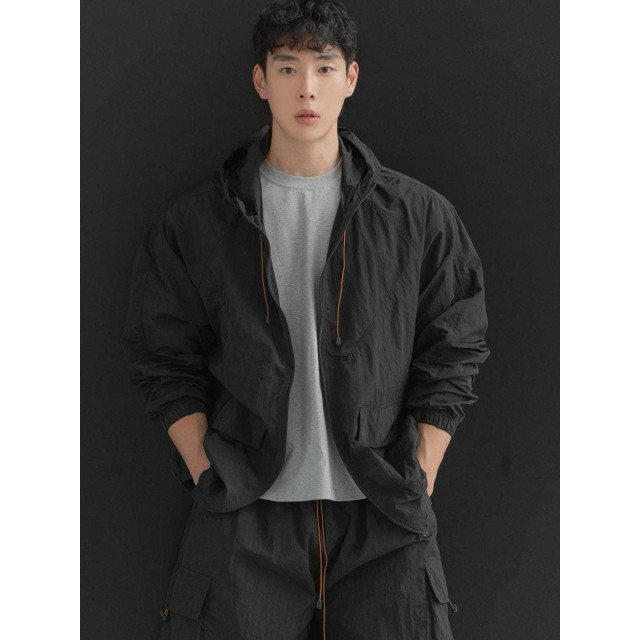 韓國🇰🇷3色!!尼龍機能落肩防風連帽外套『韓國連線』