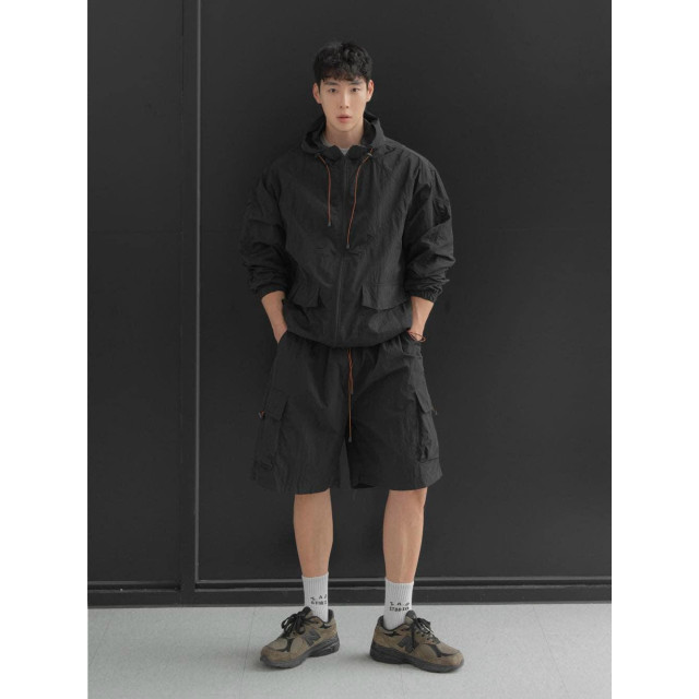 韓國🇰🇷3色!!尼龍機能落肩防風連帽外套『韓國連線』