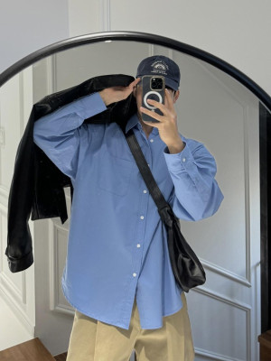 韓國🇰🇷11種顏色!!基本款薄款簡約長袖襯衫『韓國連線』