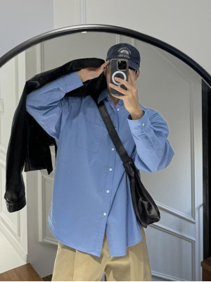 韓國🇰🇷11種顏色!!基本款薄款簡約長袖襯衫『韓國連線』