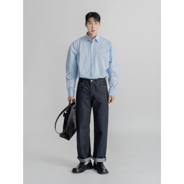 韓國🇰🇷11種顏色!!基本款薄款簡約長袖襯衫『韓國連線』