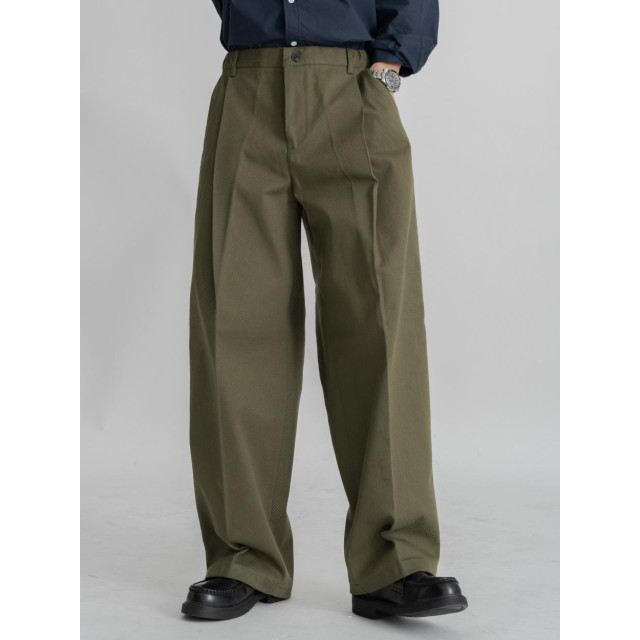 韓國🇰🇷顯腿長的單邊掐線摺痕直筒寬褲『韓國連線』