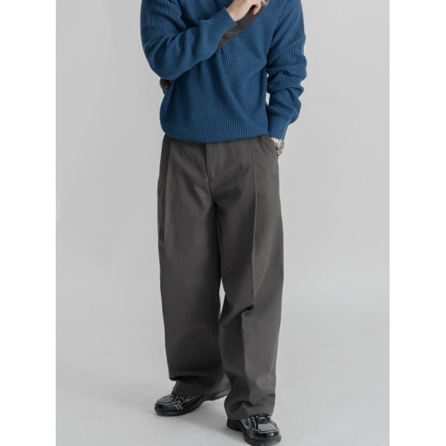 韓國🇰🇷顯腿長的單邊掐線摺痕直筒寬褲『韓國連線』