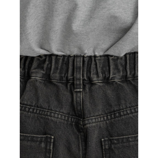 韓國🇰🇷『1+1』圓領肩線條印花短袖+寬鬆折痕線條丹寧寬褲『韓國連線』