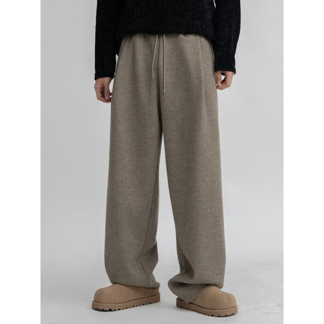 韓國🇰🇷高質感鬆緊腰單掐摺針織休閒褲『韓國連線』