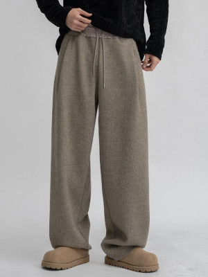 韓國🇰🇷高質感鬆緊腰單掐摺針織休閒褲『韓國連線』