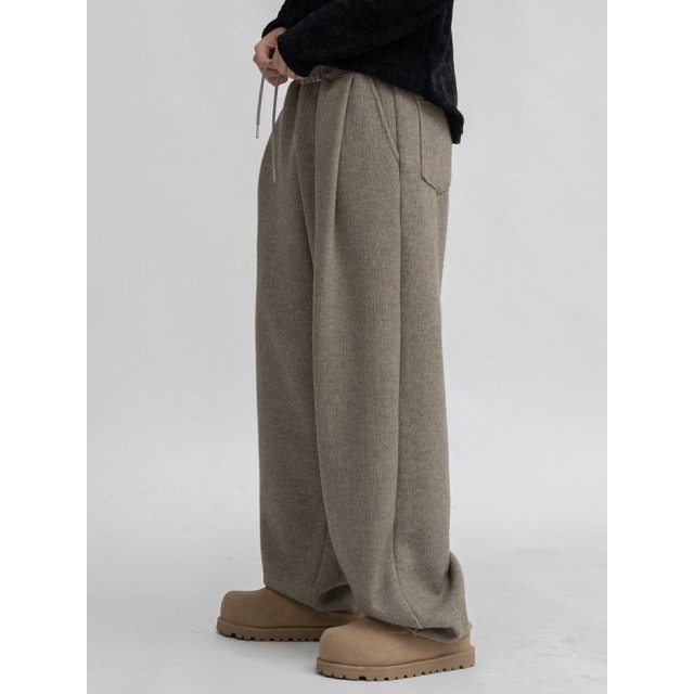 韓國🇰🇷高質感鬆緊腰單掐摺針織休閒褲『韓國連線』