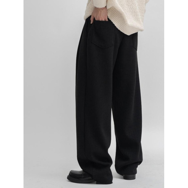 韓國🇰🇷高質感鬆緊腰單掐摺針織休閒褲『韓國連線』