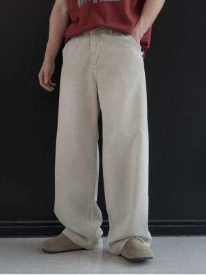 韓國🇰🇷2色純棉水洗側袋休閒寬褲『韓國連線』