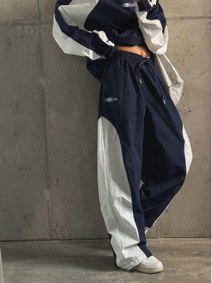 韓國🇰🇷潮流運動褲來了!!尼龍直筒拼色束腿運動長褲『韓國連線』