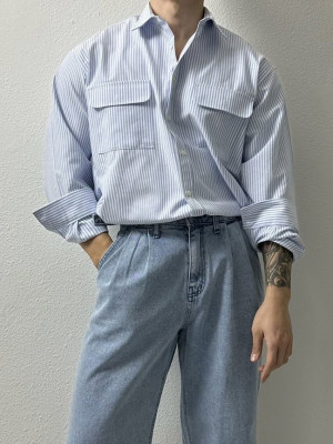 早春最有質感線條襯衫!重磅寬鬆雙口袋襯衫『韓國連線』