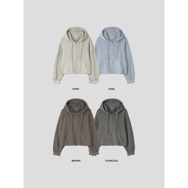 韓國🇰🇷復古水洗毛邊拼接線連帽外套『韓國連線』