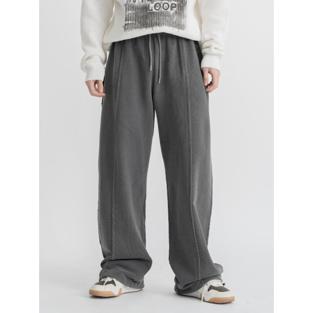 韓國🇰🇷復古水洗毛邊拼接線休閒長褲『韓國連線』