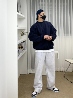 韓國🇰🇷出門必備大學T!Oversize重磅純棉圓領長袖『韓國連線』