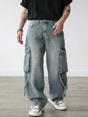 早春最新款工裝褲!寬肩帶工裝丹寧褲『韓國連線』