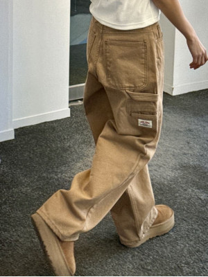 韓國高質量設計熱賣款!復古車線工裝長褲『韓國連線』