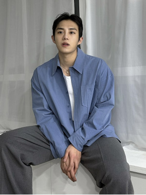 韓國最火的overfit雙口袋開襟襯衫『韓國連線』