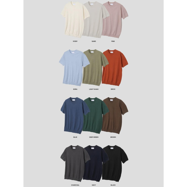 韓國🇰🇷12色輕薄涼爽針織圓領短袖衫『韓國連線』