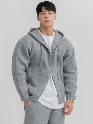 韓國🇰🇷簡單一件質感外套陪你度過秋冬!!重磅雙拉鍊針織連帽外套『韓國連線』