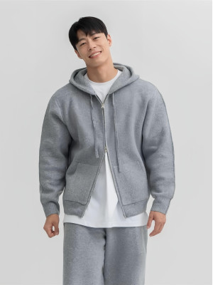 韓國🇰🇷簡單一件質感外套陪你度過秋冬!!重磅雙拉鍊針織連帽外套『韓國連線』