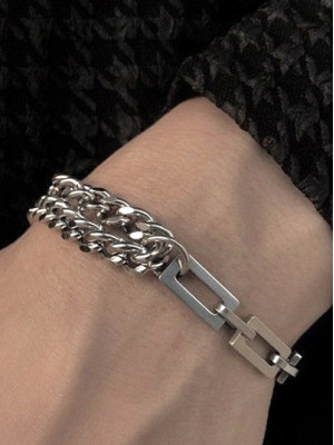 韓國🇰🇷每個人都不可或缺的雙層鈦鋼拼接手鏈『韓國連線』