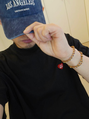 韓國熱賣回歸的刺繡愛心落肩短袖『韓國連線』