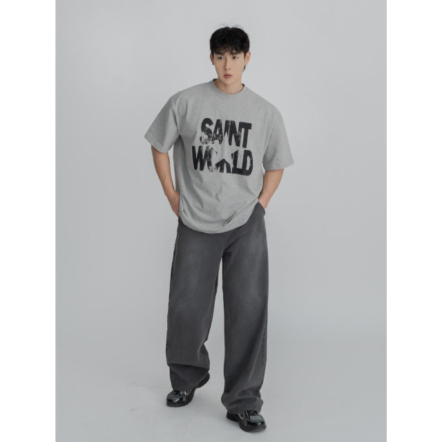 韓國🇰🇷overfit寬鬆落肩美式印花短袖『韓國連線』