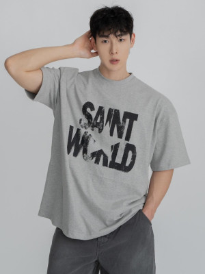 韓國🇰🇷overfit寬鬆落肩美式印花短袖『韓國連線』