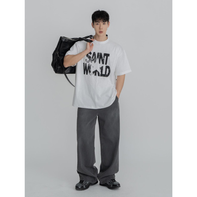 韓國🇰🇷overfit寬鬆落肩美式印花短袖『韓國連線』