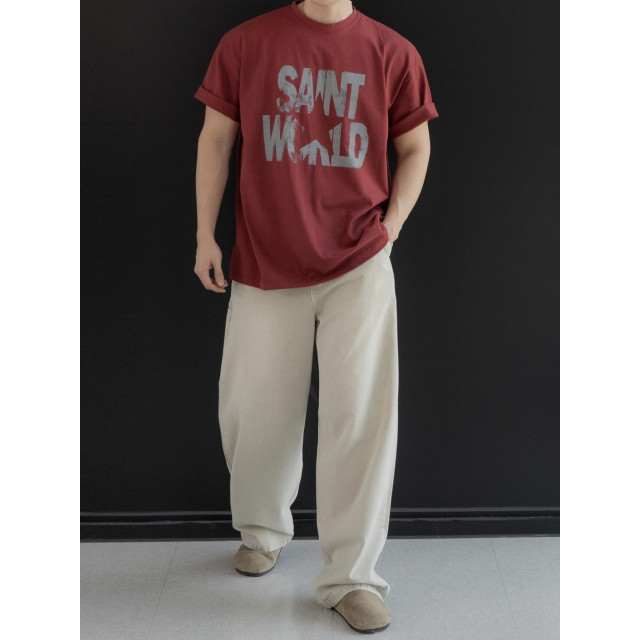 韓國🇰🇷overfit寬鬆落肩美式印花短袖『韓國連線』