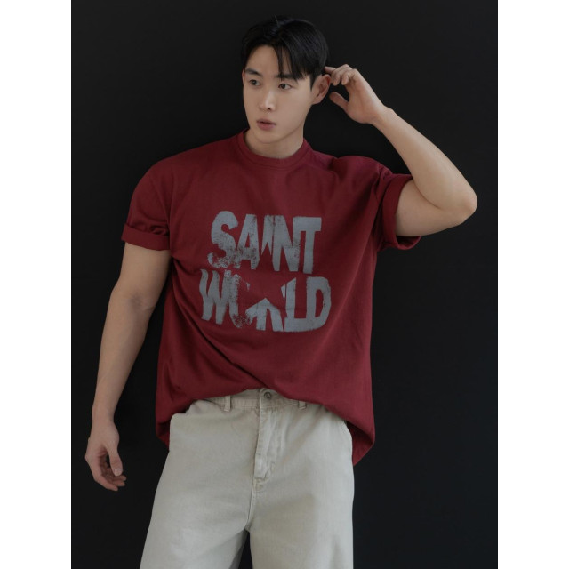 韓國🇰🇷overfit寬鬆落肩美式印花短袖『韓國連線』