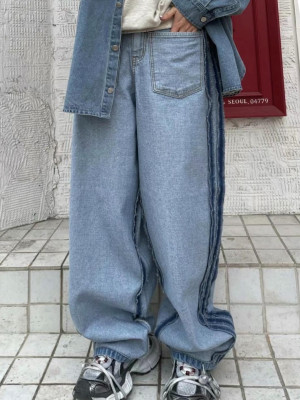 韓國🇰🇷春季最新設計款的反面再反面口袋丹寧褲『韓國連線』