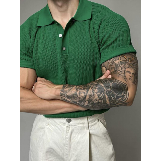 韓國🇰🇷8色透氣翻領針織短袖『韓國連線』