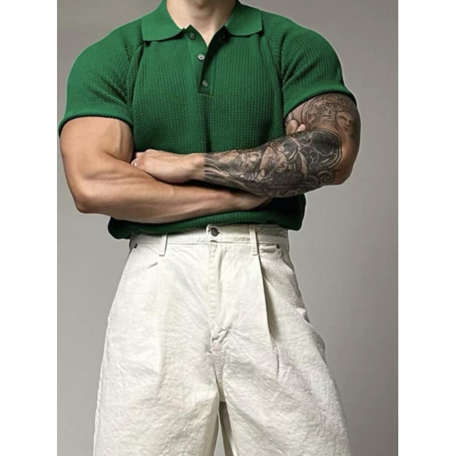 韓國🇰🇷8色透氣翻領針織短袖『韓國連線』