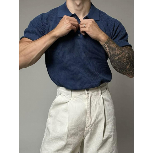 韓國🇰🇷8色透氣翻領針織短袖『韓國連線』