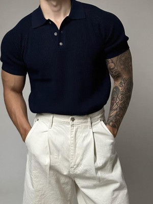 韓國🇰🇷8色透氣翻領針織短袖『韓國連線』