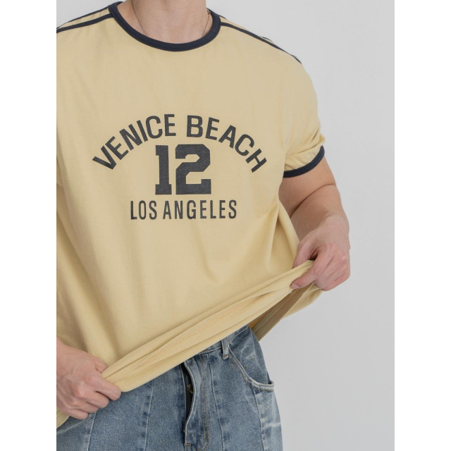 韓國🇰🇷3色圓領肩線條印花短袖『韓國連線』