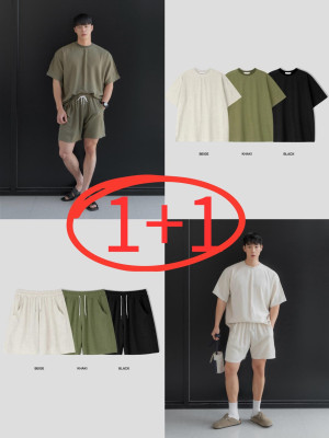 韓國🇰🇷『1+1』3色亞麻薄款寬鬆短袖+亞麻薄款寬鬆短袖『韓國連線』