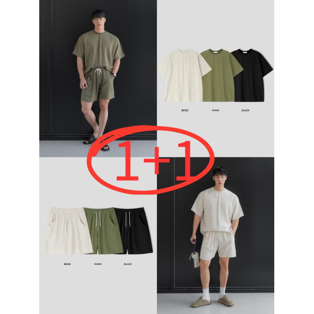 韓國🇰🇷『1+1』3色亞麻薄款寬鬆短袖+亞麻薄款寬鬆短袖『韓國連線』