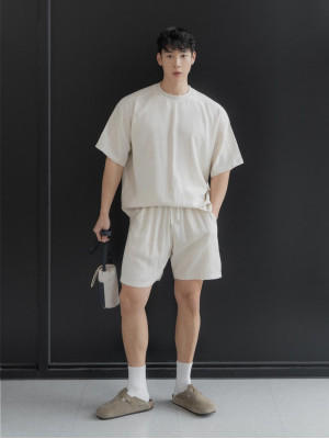 韓國🇰🇷『1+1』3色亞麻薄款寬鬆短袖+亞麻薄款寬鬆短袖『韓國連線』