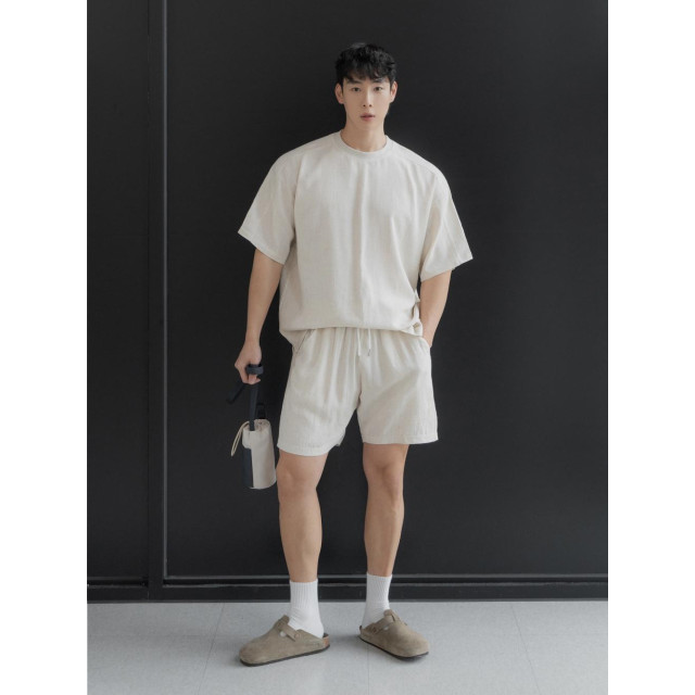 韓國🇰🇷『1+1』3色亞麻薄款寬鬆短袖+亞麻薄款寬鬆短袖『韓國連線』