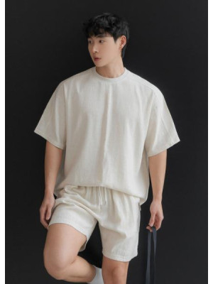 韓國🇰🇷3色亞麻薄款寬鬆短袖『韓國連線』