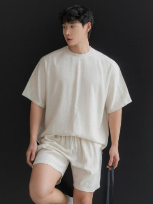 韓國🇰🇷3色亞麻薄款寬鬆短袖『韓國連線』