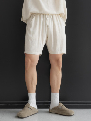 韓國🇰🇷3色亞麻薄款綁帶短褲『韓國連線』