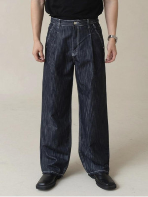 韓國🇰🇷3色復古紋理直筒丹寧褲『韓國連線』