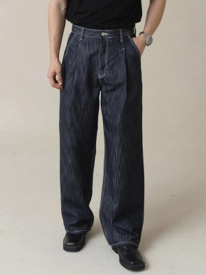 韓國🇰🇷3色復古紋理直筒丹寧褲『韓國連線』