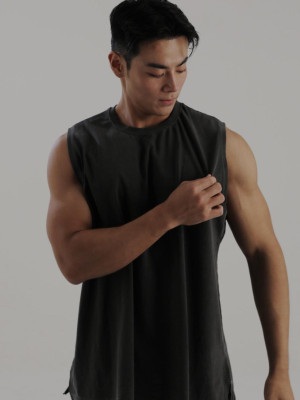 韓國🇰🇷夏天簡約搭配最帥氣!!圓領疊層式砍肩無袖背心『韓國連線』