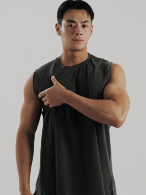 韓國🇰🇷夏天簡約搭配最帥氣!!圓領疊層式砍肩無袖背心『韓國連線』