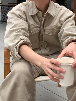 韓國🇰🇷自帶帥氣質感的重磅水洗雙口袋丹寧襯衫『韓國連線』