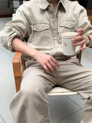 韓國🇰🇷自帶帥氣質感的重磅水洗雙口袋丹寧襯衫『韓國連線』